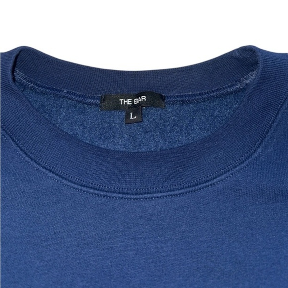 THE BAR‎ Navy & White Varsity Pullover Sweatshirt Large - Picture 5 of 9